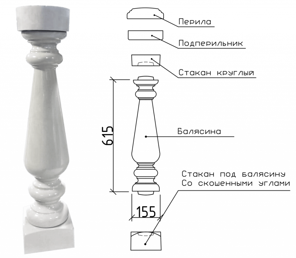 Балясина из бетона Грант